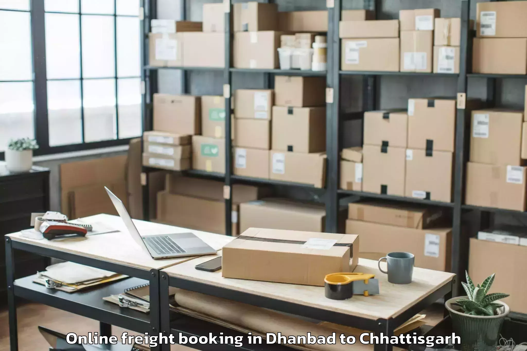 Affordable Dhanbad to Nawagarh Online Freight Booking